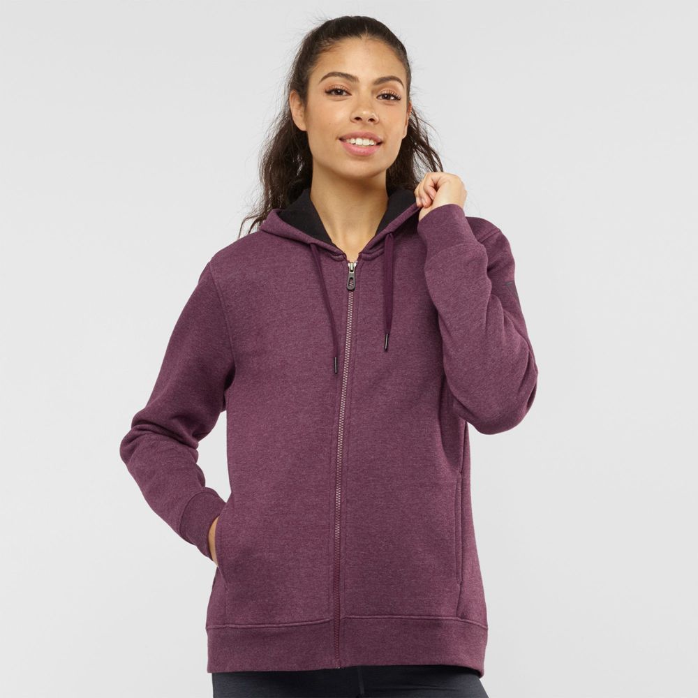 Salomon ESSENTIAL WARM SALOMON Sudadera Mujer - Burdeos - Colombia (26147-NDIS)